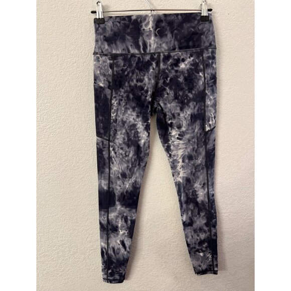 Zyia black white tied dye leggings women size 6-8 - Picture 2 of 7